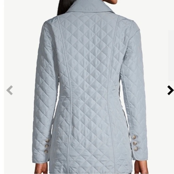 Chico’s NEW Women’s Quilted Jacket Soft Blue Preppy Pastel Riding Classic - Picture 2 of 3